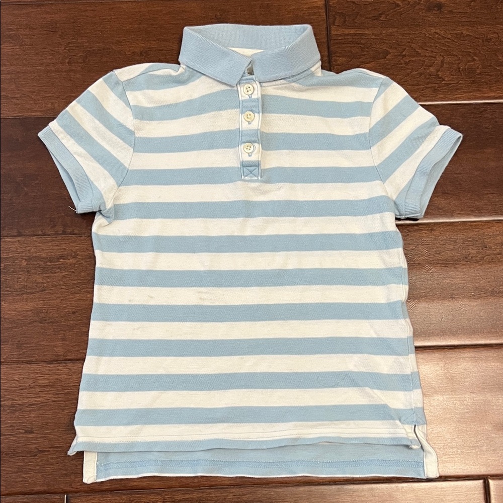 Abercrombie Kids Blue and White Striped Polo